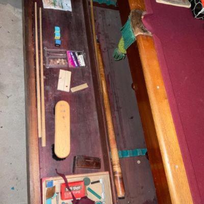 1911 Brunswick Vintage pool table with accessories