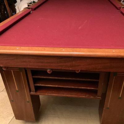 1911 Brunswick Vintage pool table with accessories