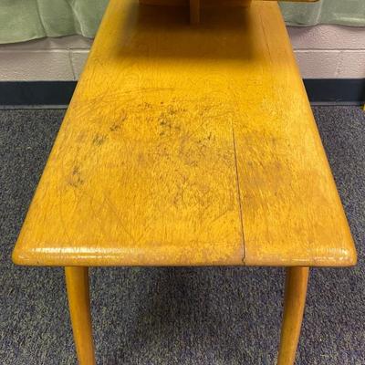 Heywood Wakefield Wheat Mid Century Modern Birch Step End Table