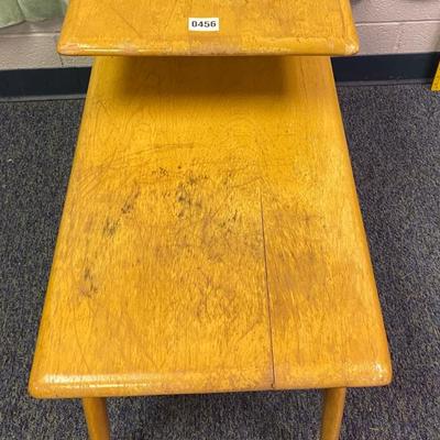 Heywood Wakefield Wheat Mid Century Modern Birch Step End Table