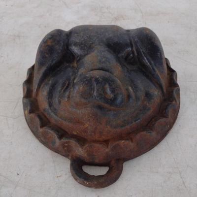 Antique Thick Cast Iron Pig Face Mold Pan