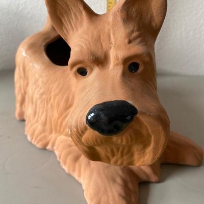 Terra-cotta Scottie dog planter