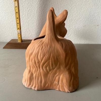 Terra-cotta Scottie dog planter