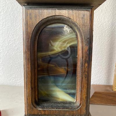 Wood and glass votive candle box