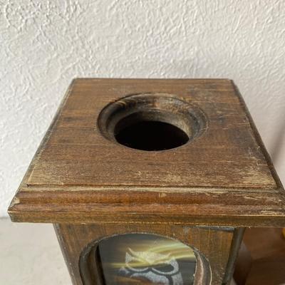 Wood and glass votive candle box