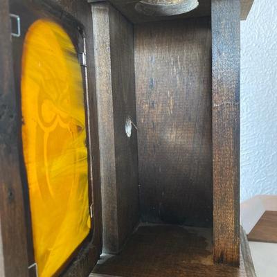 Wood and glass votive candle box