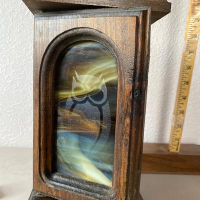 Wood and glass votive candle box