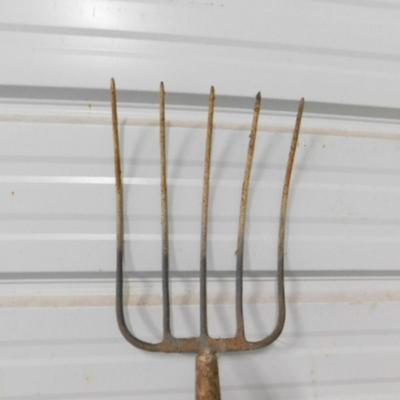 Set of Three Hand Tools includes Pitchfork and Bush Ax