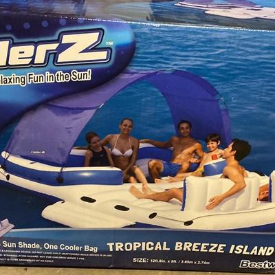 Inflatable tropical breeze float.