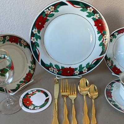 Christmas dinnerware.