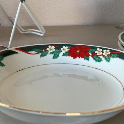 Christmas dinnerware.
