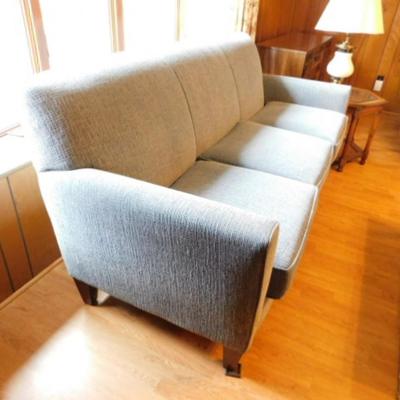 Contemporary Blue Tones Three Cushion Couch