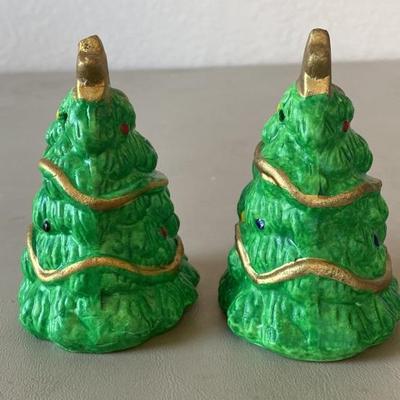 Christmas tree salt and pepper shakers