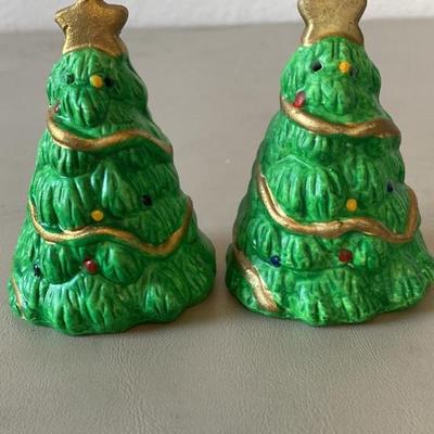 Christmas tree salt and pepper shakers