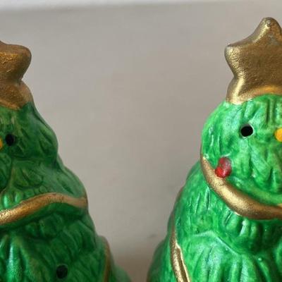 Christmas tree salt and pepper shakers