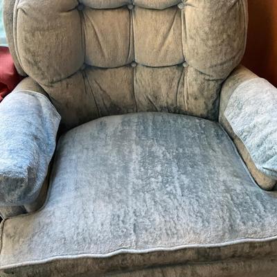Two small swivel and rocking chairs