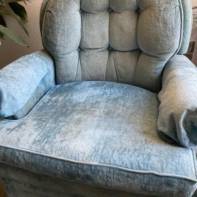 Two small swivel and rocking chairs