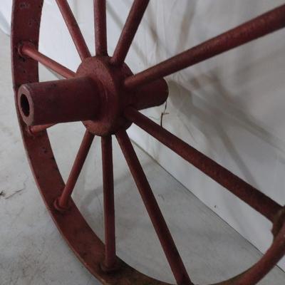 Vintage Cast Metal Wagon Wheel