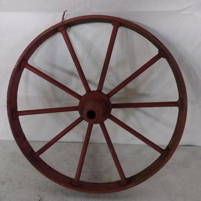 Vintage Cast Metal Wagon Wheel