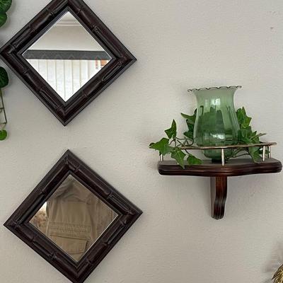 Grouping:  wall mirrors & candle shelf