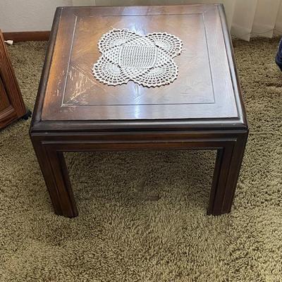 Pair of end tables & plant