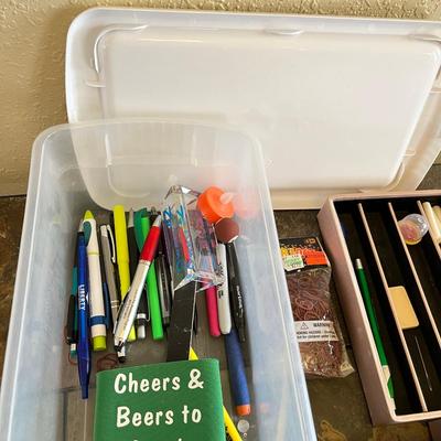 Flat of office supplies