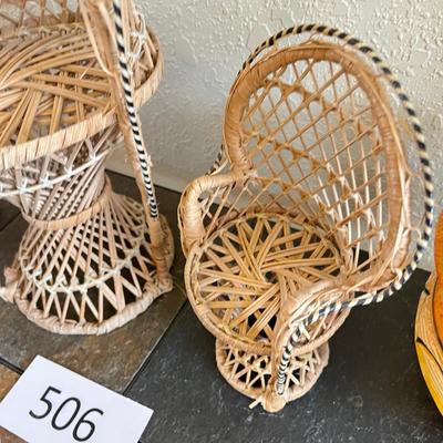Boho Peacock Chair plant stands w/ Plant arrangements
