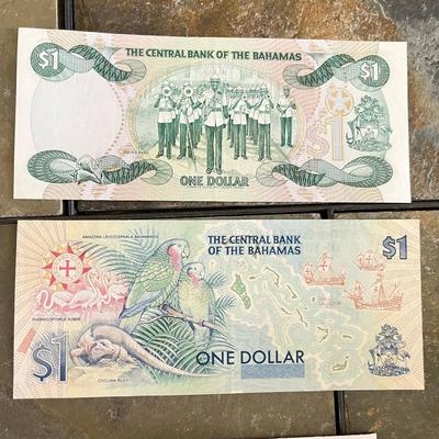 Two Bahamas $1 bills