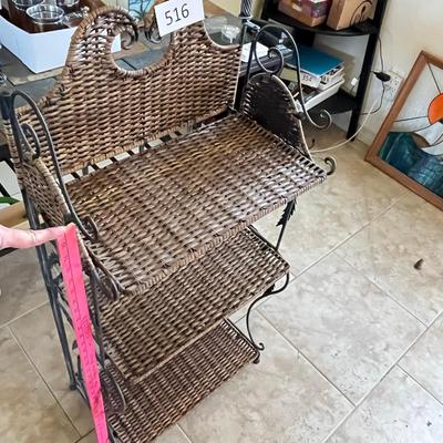 Fold up Rattan & metal Shelf