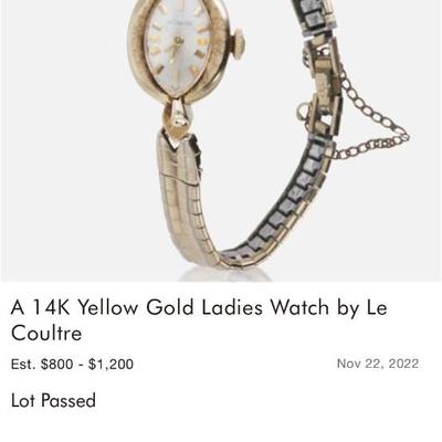 14KT Le Coultre GOLD WATCH