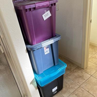 Lot of 4 Rubbermade Tubs Totes