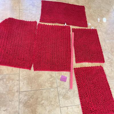 5 Red Area Rugs - New