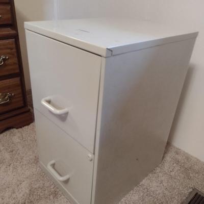 Metal Two Drawer Filing Cabinet with Keys