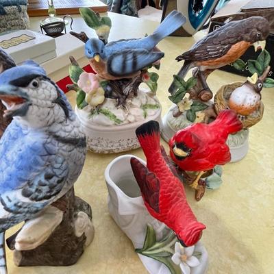 Collection of ceramic birds
