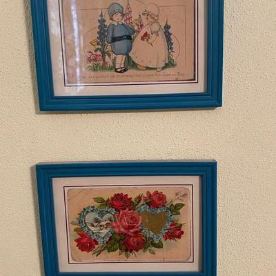 Framed 1900's Holiday Post Cards