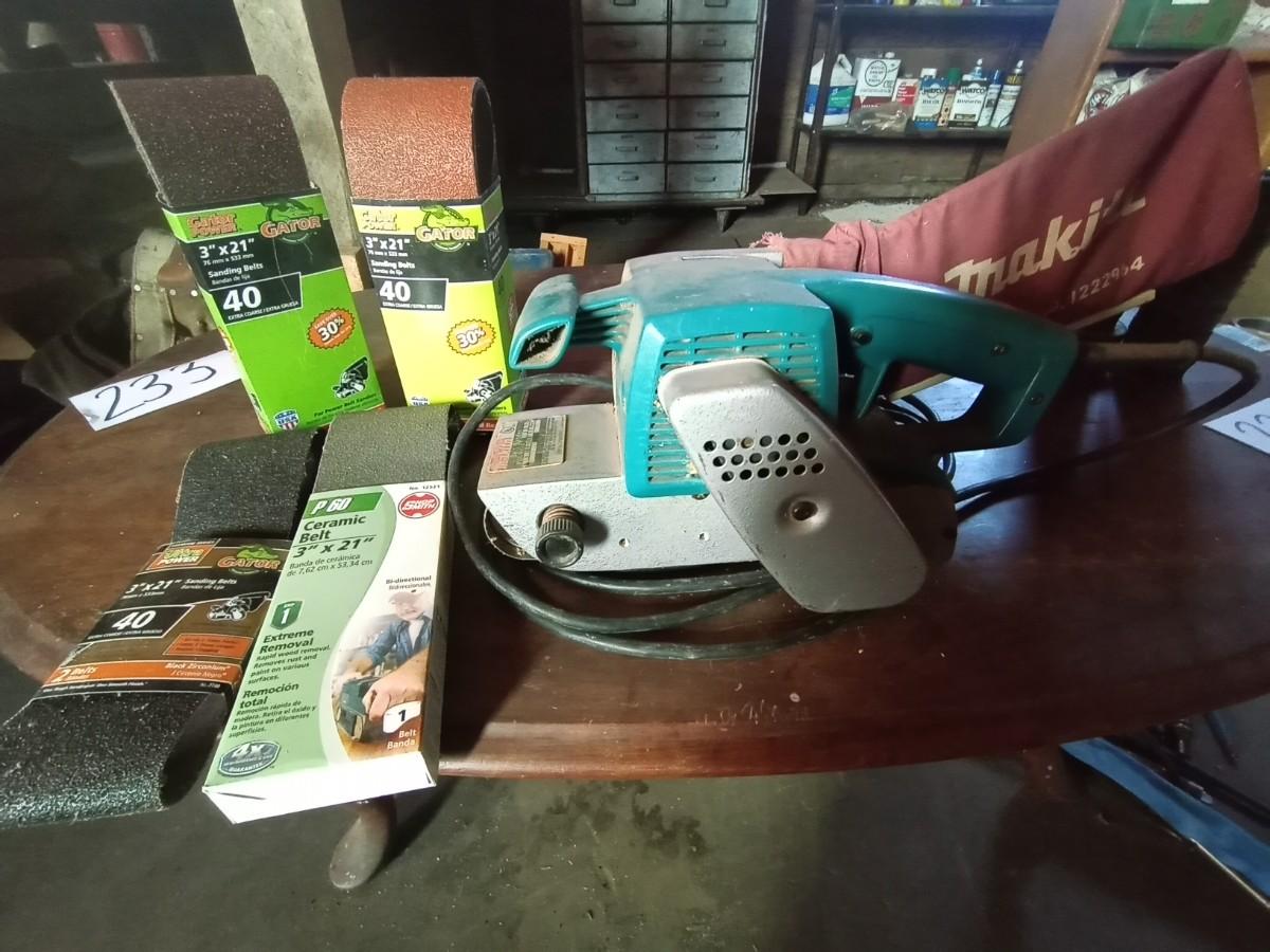 MAKITA BELT SANDER AND SANDPAPER