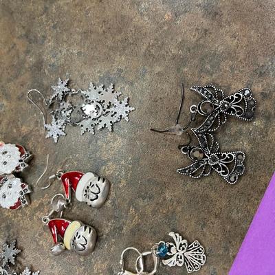 Lot of Christmas Earrings