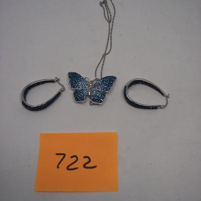 Sterling Silver & Rhinestone Jewelry Set