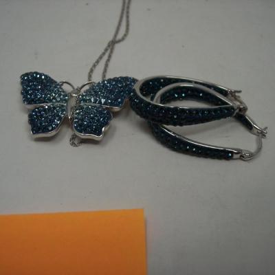 Sterling Silver & Rhinestone Jewelry Set
