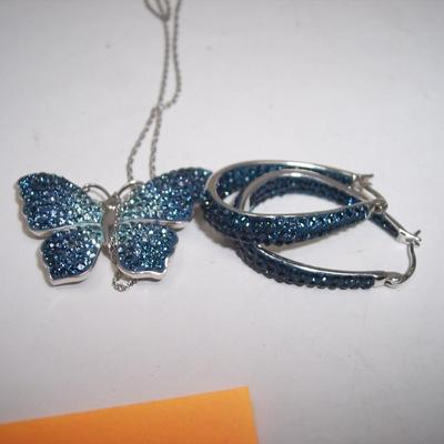 Sterling Silver & Rhinestone Jewelry Set