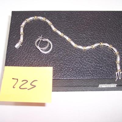 10K Gold & Diamond Bracelet & Earrings