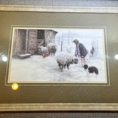 Winter in the Barn Yard Framed Print 