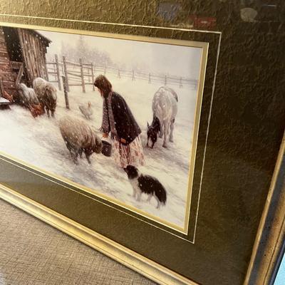 Winter in the Barn Yard Framed Print 