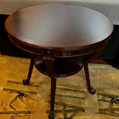 Flame Mahogany Sheridan Style Round Occasional Table 