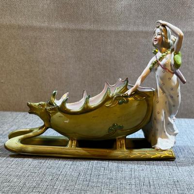 Antique Royal Dux Art Nouveau Dianna the Huntress Figurine