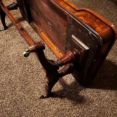 Flame Mahogany Leather Top, Duncan Fife Style Table 