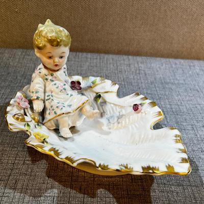 German Porcelain Dish with Baby 