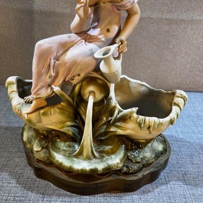 Art Nouveau Woman at Fountain Royal Dux 