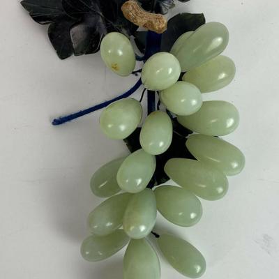 Vintage Chinese Jade Grapes stone fruit Hollywood Regency Pair