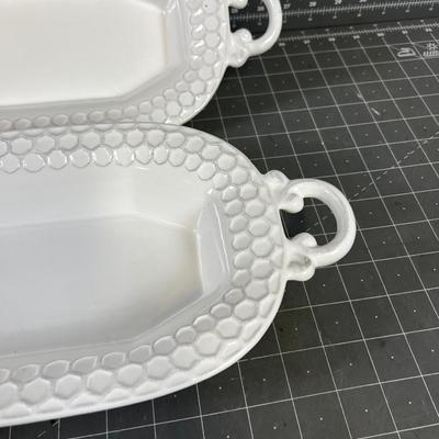 2 Honeycomb Serving Dishes 